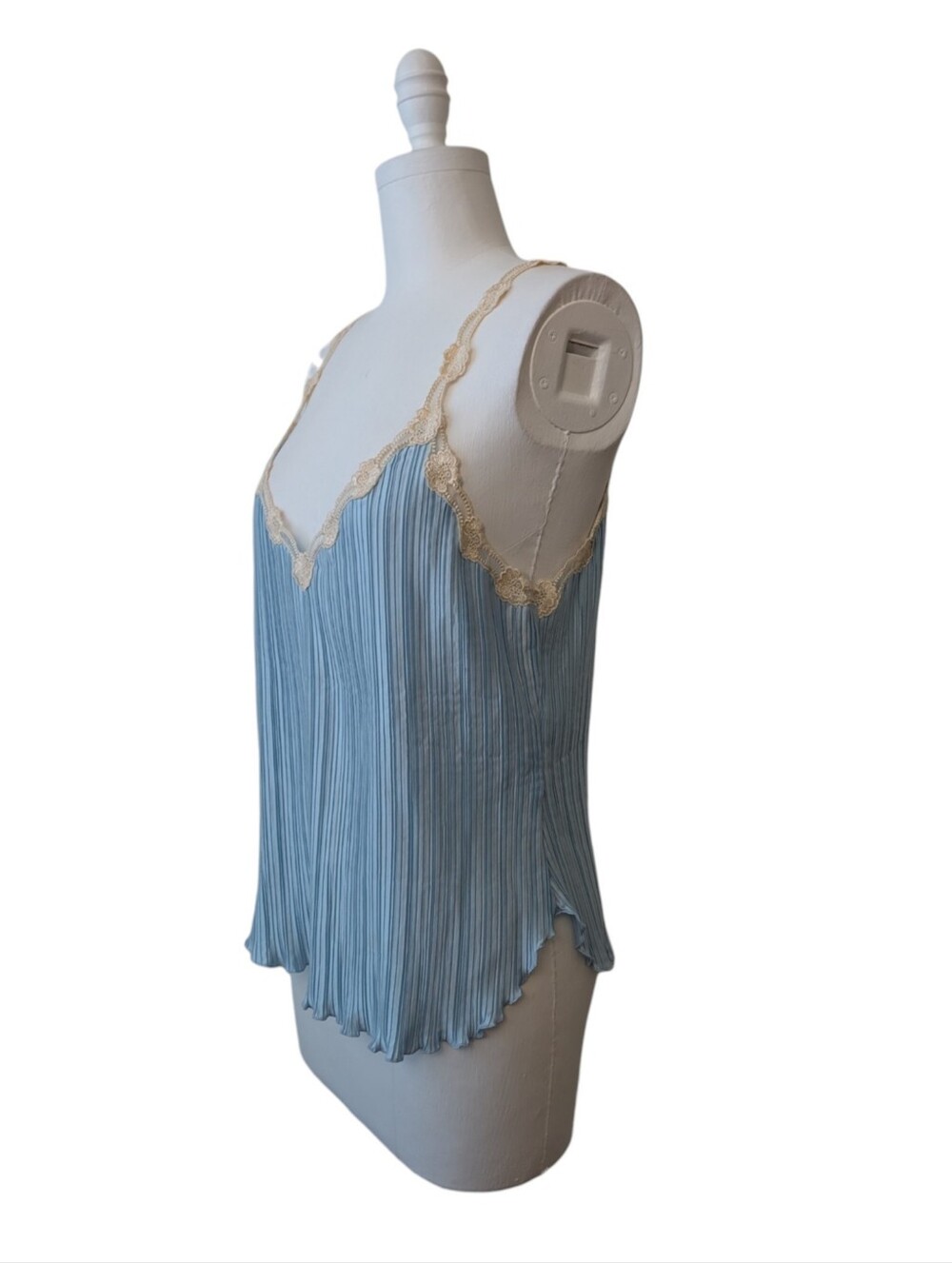 La Perla Vintage Lace Trimmed Pleat Camisole - Picture 3 of 13